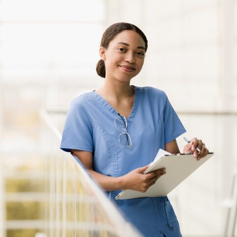 The young adult female nurse