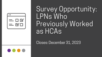 Survey Opportunity: LPNs Who Previously Worked as HCAs