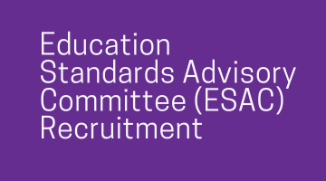 Education Standards Advisory Committee (ESAC) Recruitment